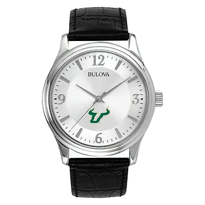 Men's Silver South Florida Bulls Leather Watch