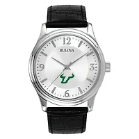 Men's Silver South Florida Bulls Leather Watch
