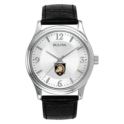 Men's Silver Army Black Knights Leather Watch