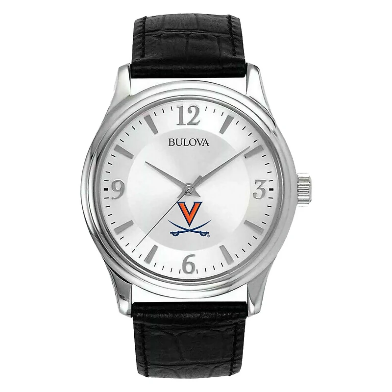 Men's Silver Virginia Cavaliers Leather Watch