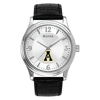 Men's Silver Appalachian State Mountaineers Leather Watch