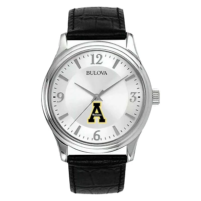 Men's Silver Appalachian State Mountaineers Leather Watch