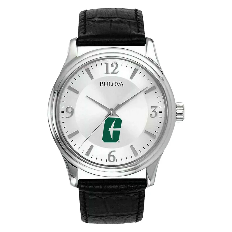 Men's Silver Charlotte 49ers Leather Watch