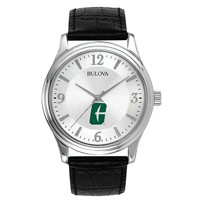 Men's Silver Charlotte 49ers Leather Watch