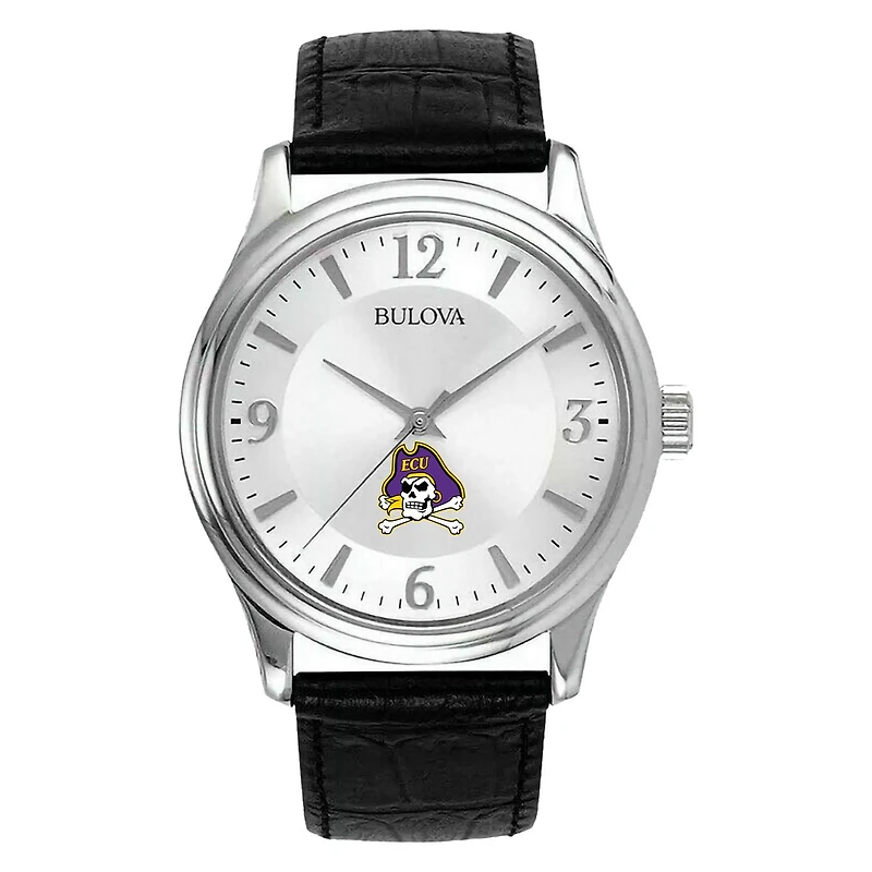 Men's Silver ECU Pirates Leather Watch