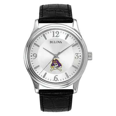 Men's Silver ECU Pirates Leather Watch