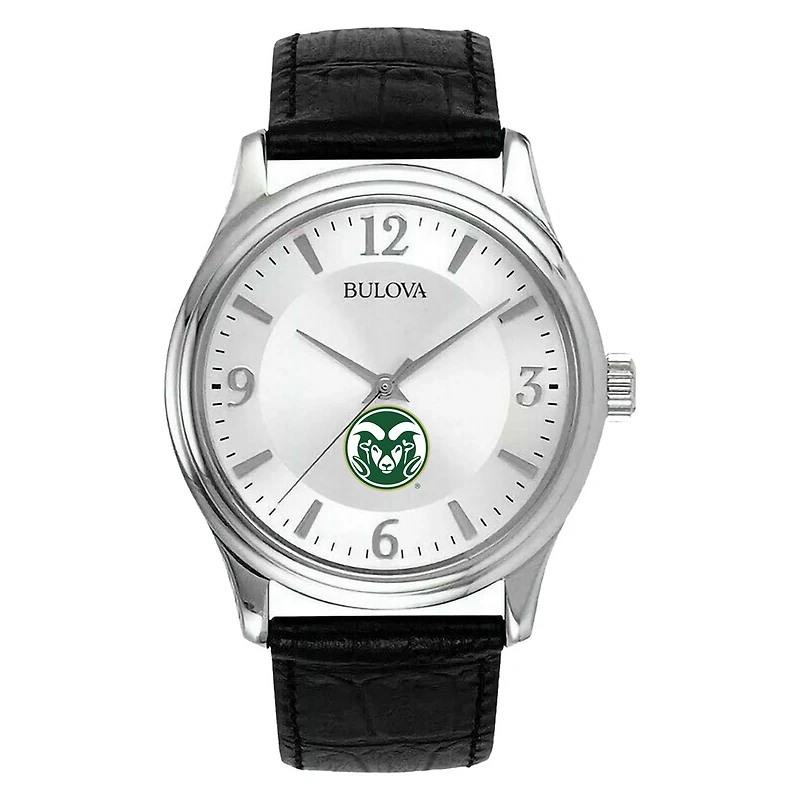 Men's Silver Colorado State Rams Leather Watch