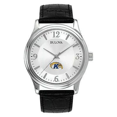 Men's Silver Kent State Golden Flashes Leather Watch