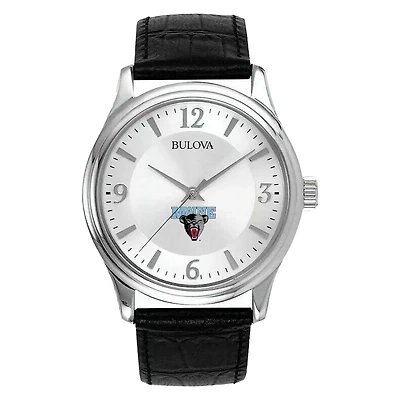 Men's Silver Maine Black Bears Leather Watch