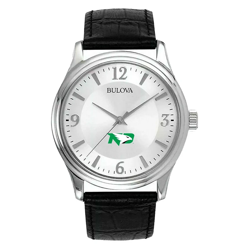 Men's Silver North Dakota Leather Watch