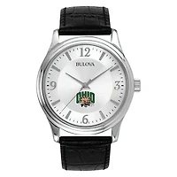 Men's Silver Ohio Bobcats Leather Watch