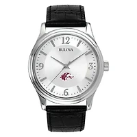 Men's Silver Southern Illinois Salukis Leather Watch