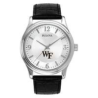 Men's Silver Wake Forest Demon Deacons Leather Watch