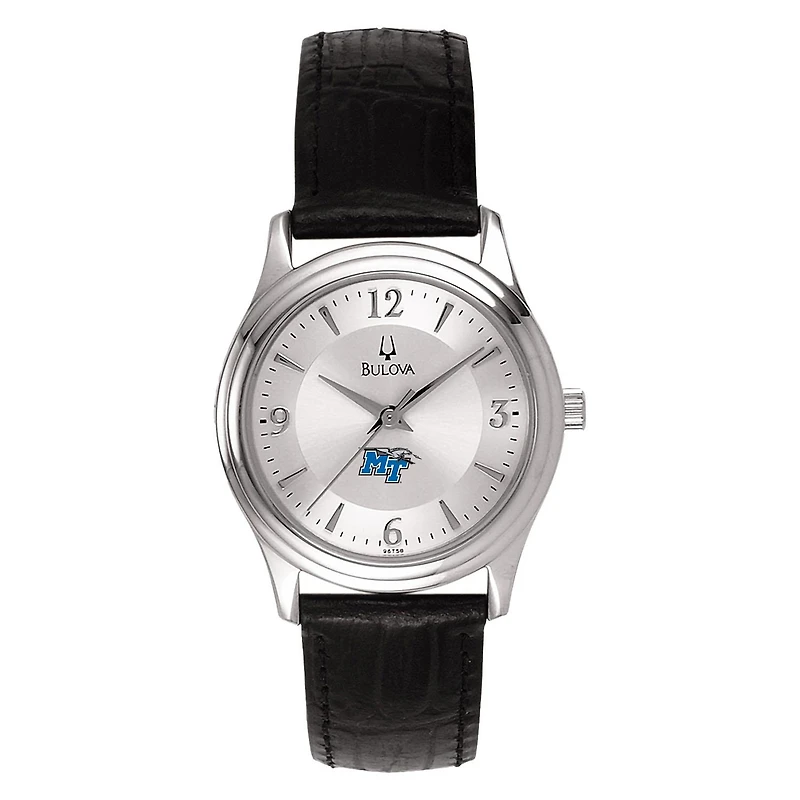 Women's Silver MTSU Blue Raiders Leather Watch