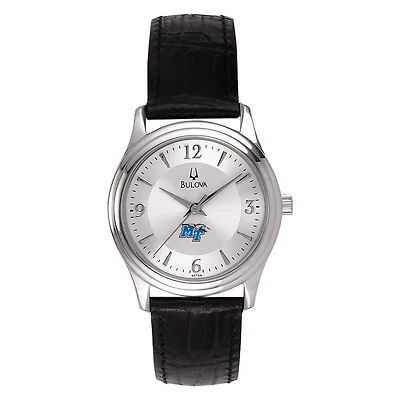 Women's Silver MTSU Blue Raiders Leather Watch