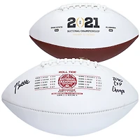 Jordan Battle Alabama Crimson Tide Autographed 2020 CFP Champions White Panel Football with "2020 CFP Champs" Inscription