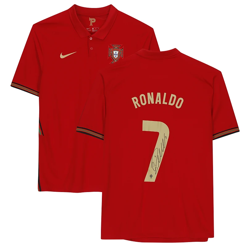 Cristiano Ronaldo Portugal National Team Autographed Red Nike 2020 Jersey