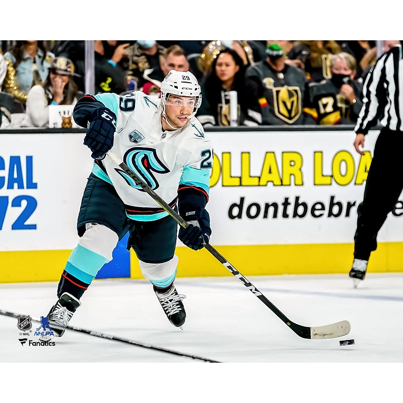Vince Dunn Seattle Kraken Unsigned Controlling Puck Photograph