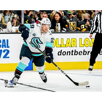 Vince Dunn Seattle Kraken Unsigned Controlling Puck Photograph