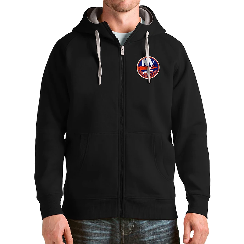 Men's Antigua New York Islanders Logo Victory Full-Zip Hoodie