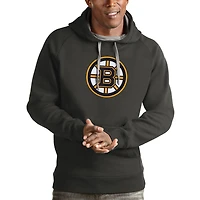 Men's Antigua Charcoal Boston Bruins Logo Victory Pullover Hoodie