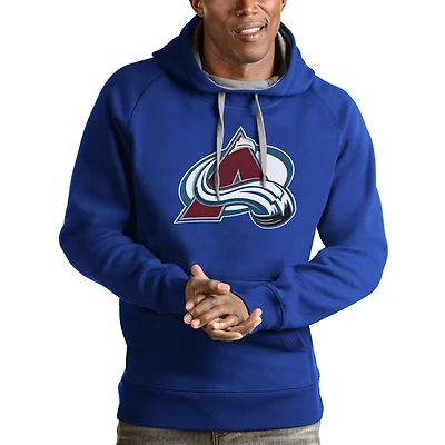Men's Antigua Blue Colorado Avalanche Logo Victory Pullover Hoodie