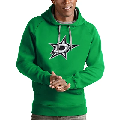 Men's Antigua Kelly Green Dallas Stars Logo Victory Pullover Hoodie