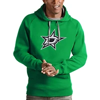 Men's Antigua Kelly Green Dallas Stars Logo Victory Pullover Hoodie