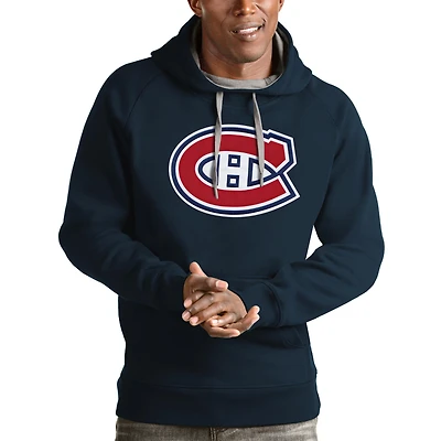 Men's Antigua Navy Montreal Canadiens Logo Victory Pullover Hoodie