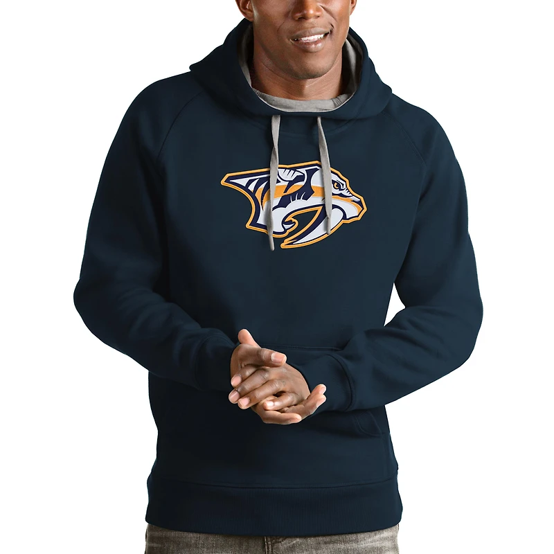 Men's Antigua Navy Nashville Predators Logo Victory Pullover Hoodie