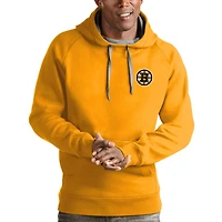 Men's Antigua Gold Boston Bruins Victory Pullover Hoodie