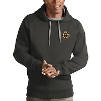 Men's Antigua Charcoal Boston Bruins Victory Pullover Hoodie