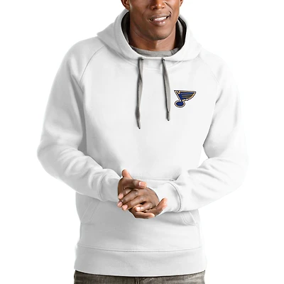 Men's Antigua White St. Louis Blues Victory Pullover Hoodie