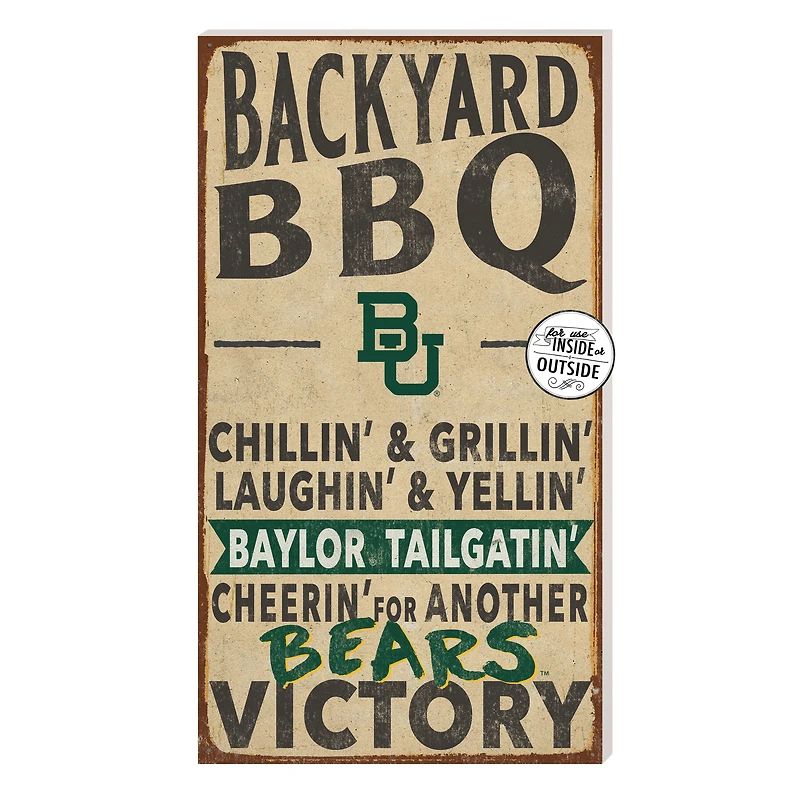 Brown Baylor Bears 11'' x 20'' Indoor/Outdoor BBQ Sign