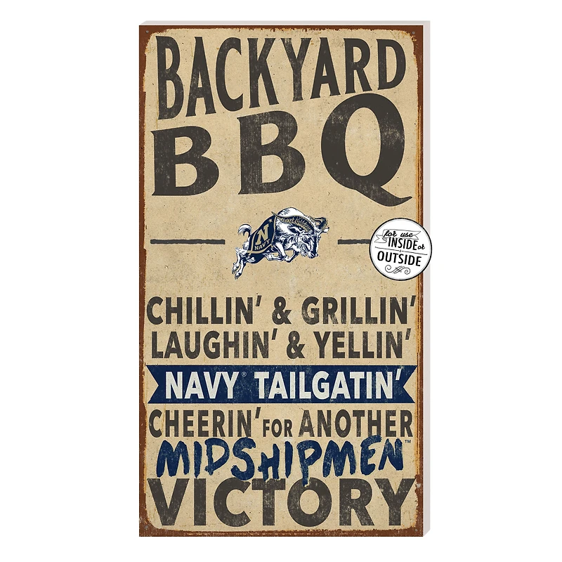 Brown Navy Midshipmen 11'' x 20'' Indoor/Outdoor BBQ Sign