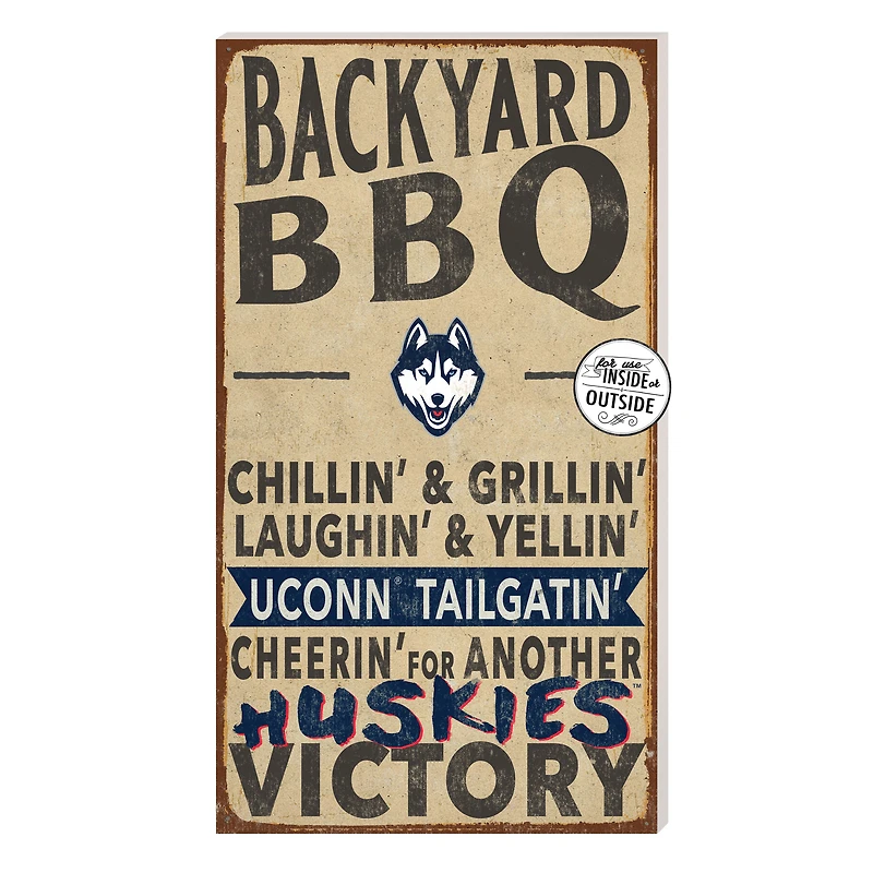 Brown UConn Huskies 11'' x 20'' Indoor/Outdoor BBQ Sign