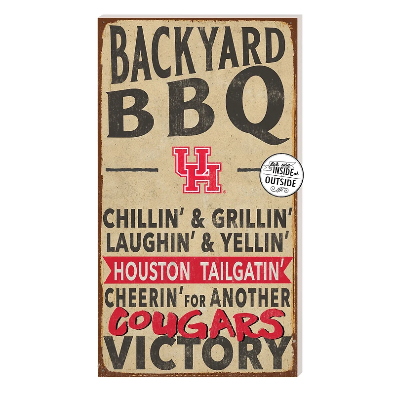Brown Houston Cougars 11'' x 20'' Indoor/Outdoor BBQ Sign