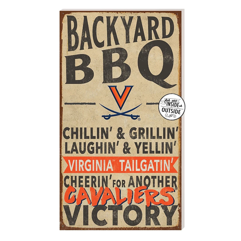Brown Virginia Cavaliers 11'' x 20'' Indoor/Outdoor BBQ Sign