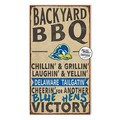 Brown Delaware Fightin' Blue Hens 11'' x 20'' Indoor/Outdoor BBQ Sign
