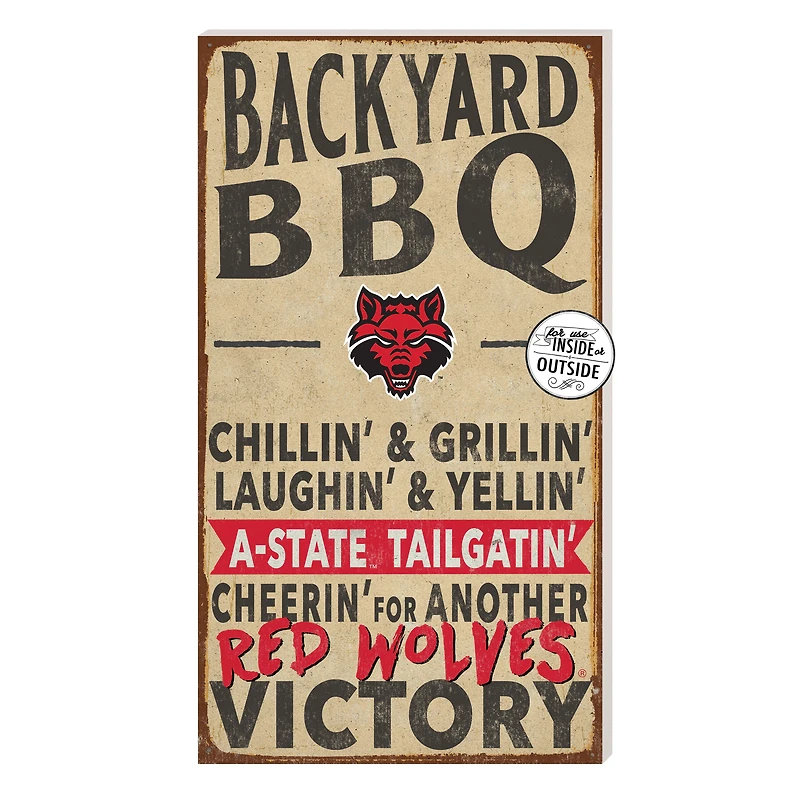 Brown Arkansas State Red Wolves 11'' x 20'' Indoor/Outdoor BBQ Sign