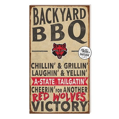 Brown Arkansas State Red Wolves 11'' x 20'' Indoor/Outdoor BBQ Sign