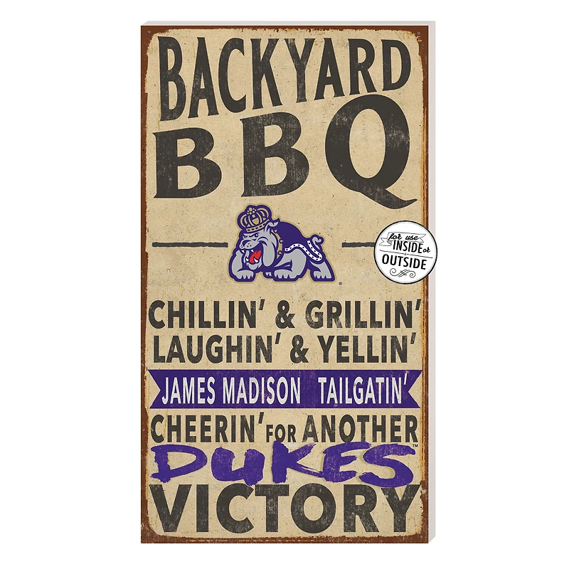 Brown James Madison Dukes 11'' x 20'' Indoor/Outdoor BBQ Sign