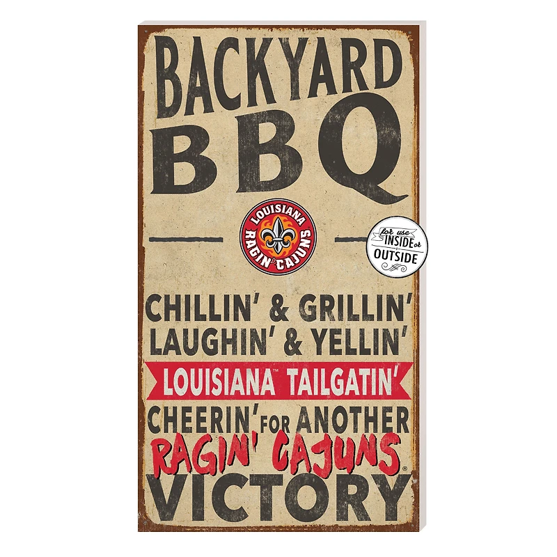 Brown Louisiana Ragin' Cajuns 11'' x 20'' Indoor/Outdoor BBQ Sign