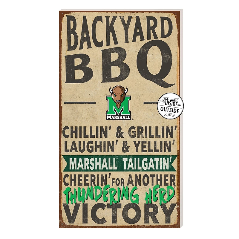 Brown Marshall Thundering Herd 11'' x 20'' Indoor/Outdoor BBQ Sign