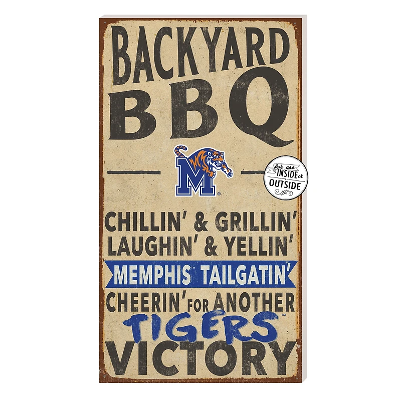 Brown Memphis Tigers 11'' x 20'' Indoor/Outdoor BBQ Sign
