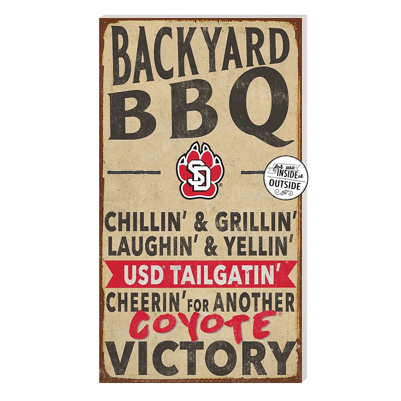 Brown South Dakota Coyotes 11'' x 20'' Indoor/Outdoor BBQ Sign