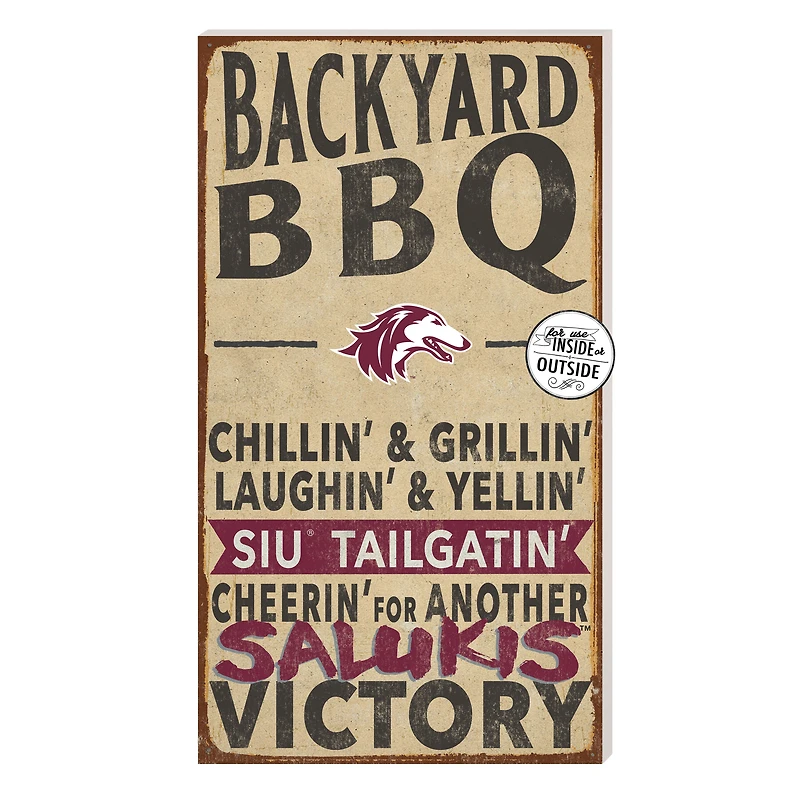 Brown Southern Illinois Salukis 11'' x 20'' Indoor/Outdoor BBQ Sign