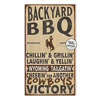 Brown Wyoming Cowboys 11'' x 20'' Indoor/Outdoor BBQ Sign