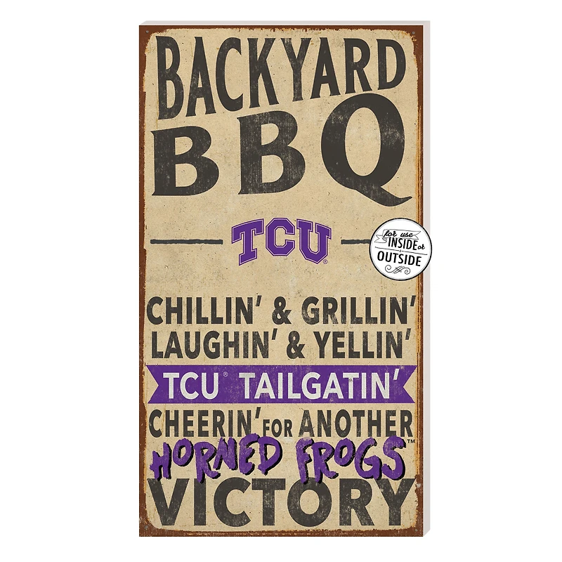 Brown TCU Horned Frogs 11'' x 20'' Indoor/Outdoor BBQ Sign