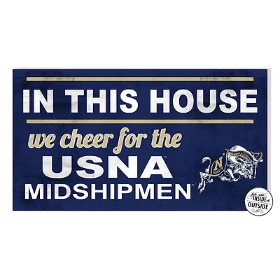 Navy Navy Midshipmen 11'' x 20'' Indoor/Outdoor In This House Sign